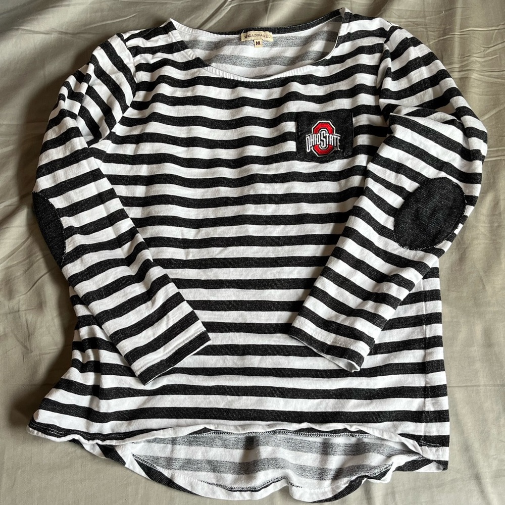 Black and White Striped Ohio State Shirt.